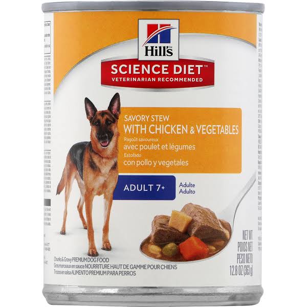 Hill's Science Diet Mature Adult Dog Food Premium - Savory Stew With Chicken and Vegetables, 12.8oz