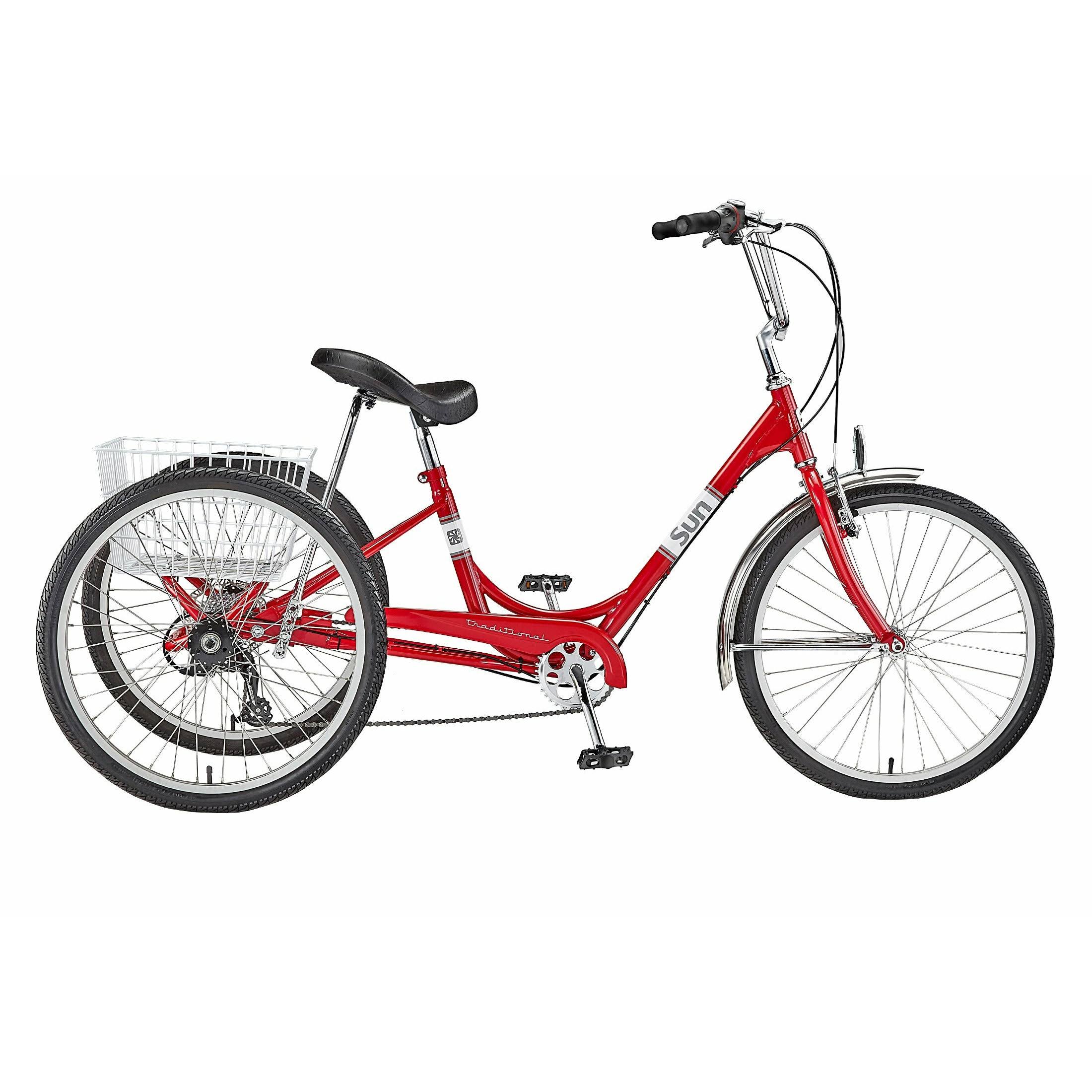 Sun Bicycles Traditional 24 7 Speed Trike Red