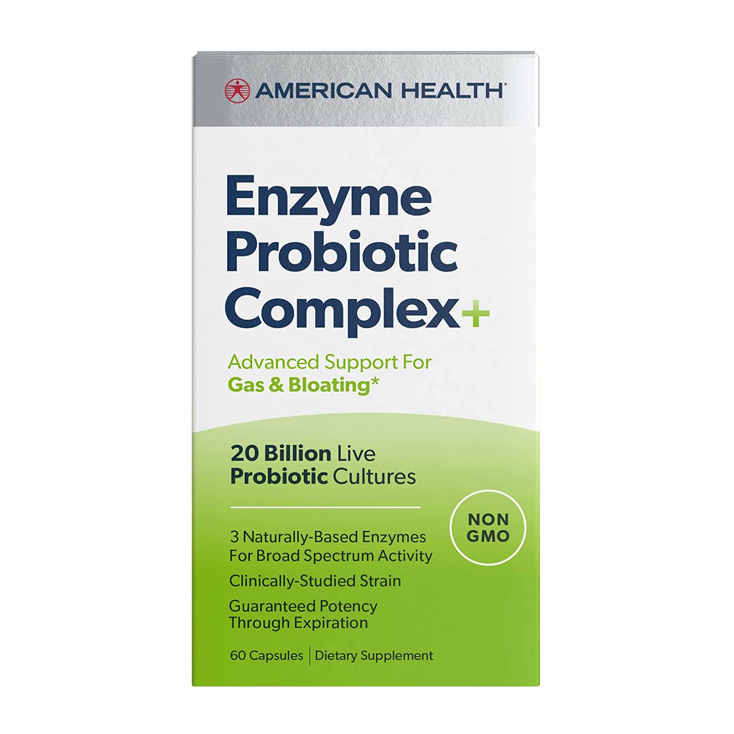 American Health Enzyme Probiotic Complex+ 20 Billion CFU 60 Capsules