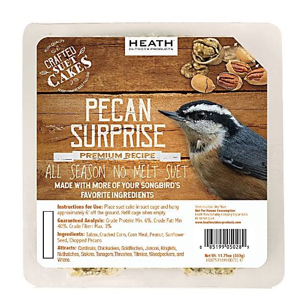 Heath Outdoor Products 11.75 oz Pecan Surprise Premium Crafted Suet Cake