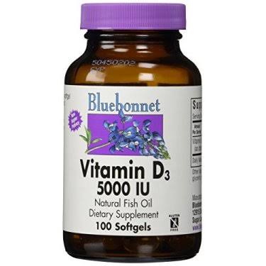 Bluebonnet Nutrition Vitamin D3 Dietary Supplement - 100 Vegetable Capsules