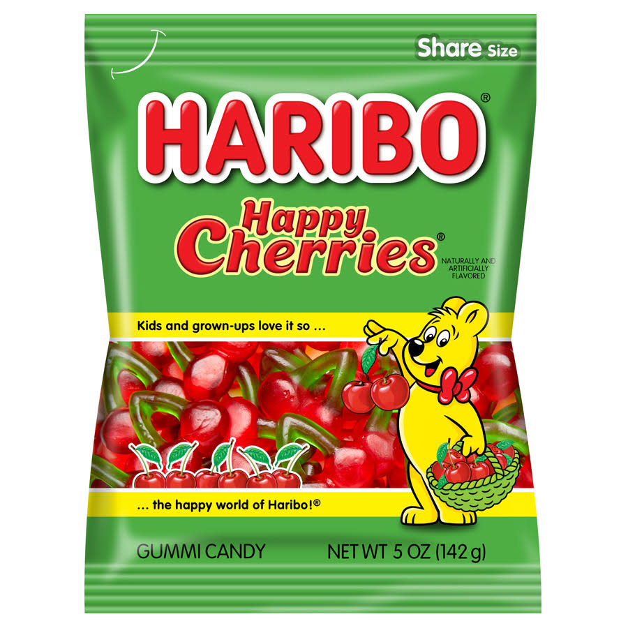 Haribo Gummi Candy - Twin Cherries, 142g