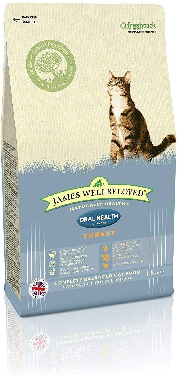 James Wellbeloved Oral Health Dry Cat Food - 1.5kg, Turkey, Adult