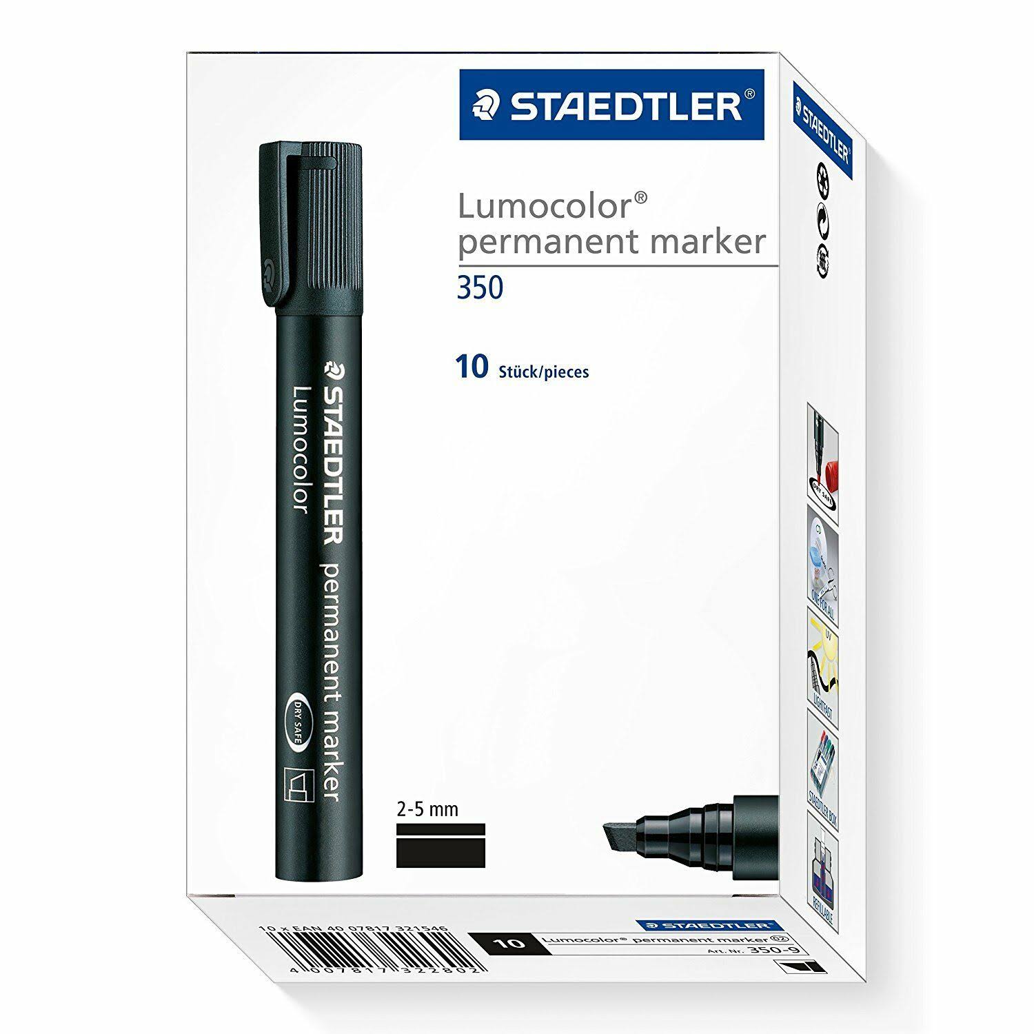 Staedtler Lumocolor 350 Marker Pen Chisel Tip - Black