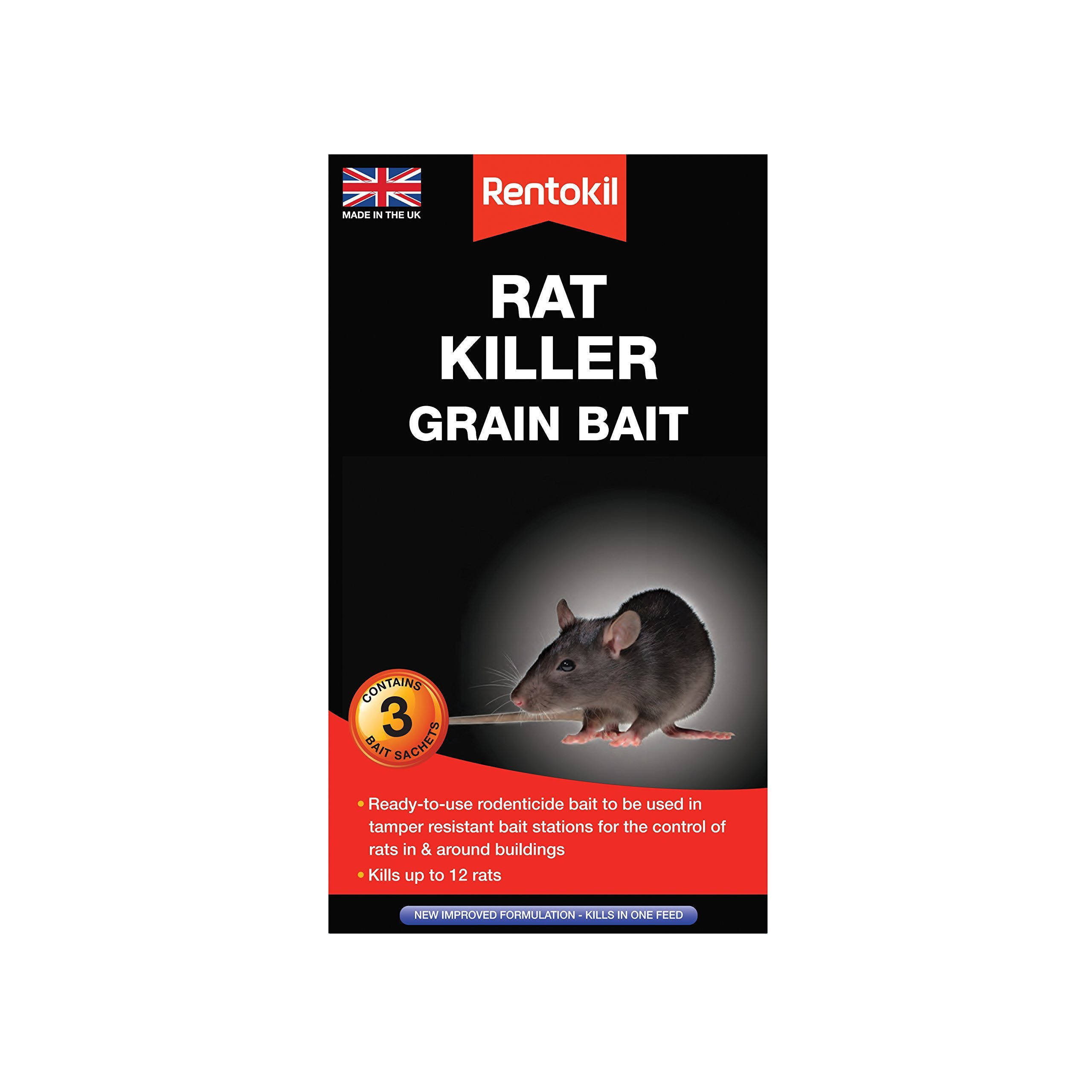 Rentokil Rat Killer Grain Bait - Pack of 3