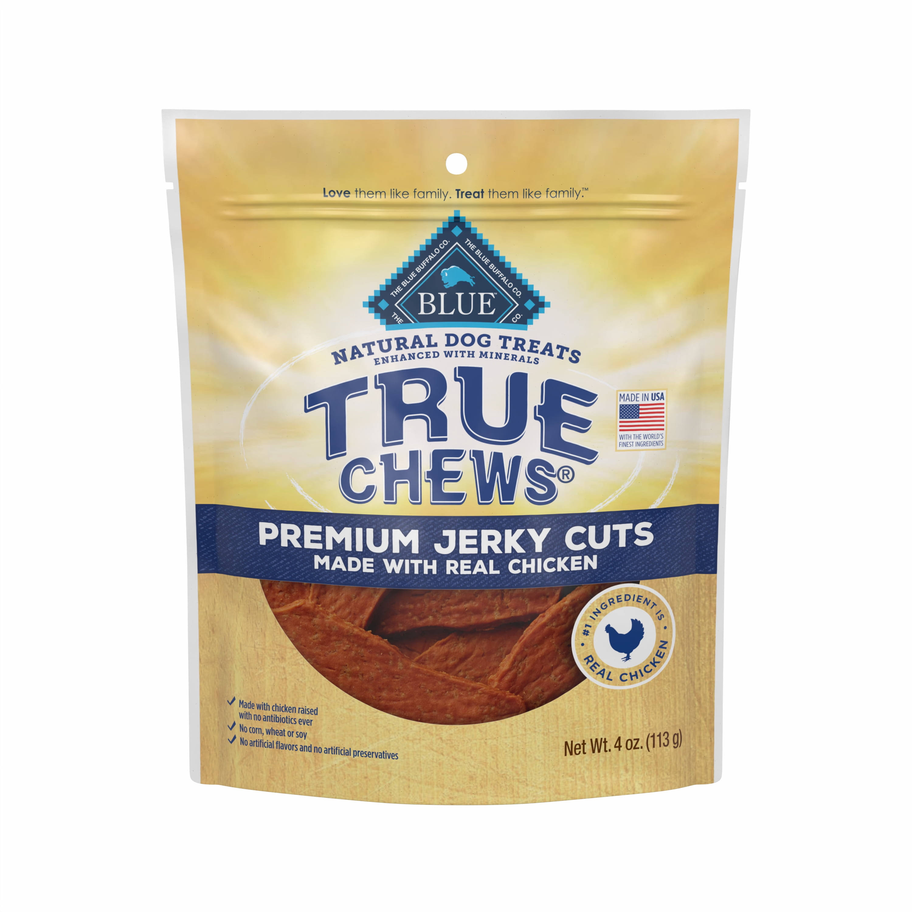 Blue Buffalo True Chews Premium Jerky Cuts Chicken Natural Dog Treats, 12-oz bag