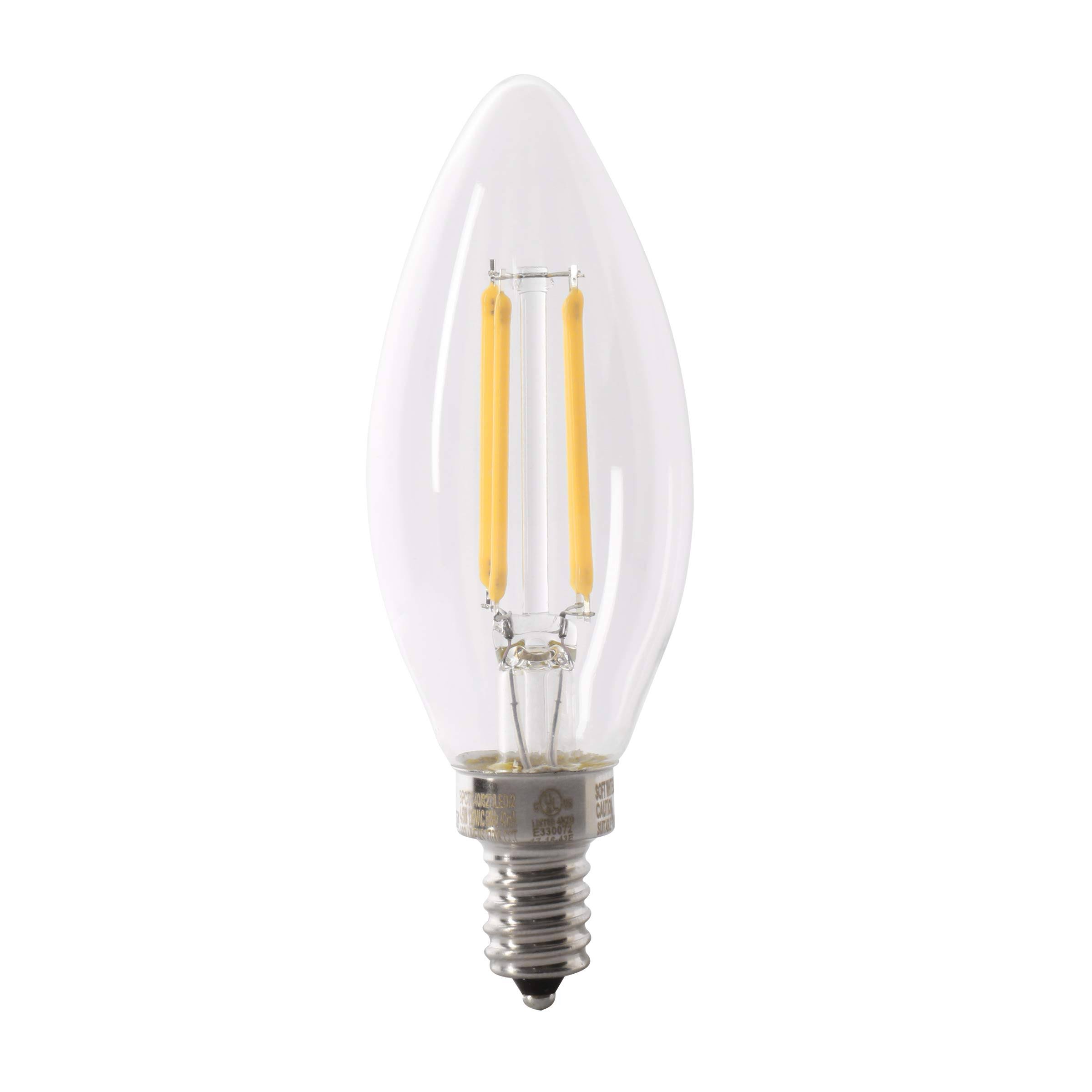 Feit Electric B10 LED Bulbs Set - 2pcs Set, 500 Lumens, Soft White, 60W