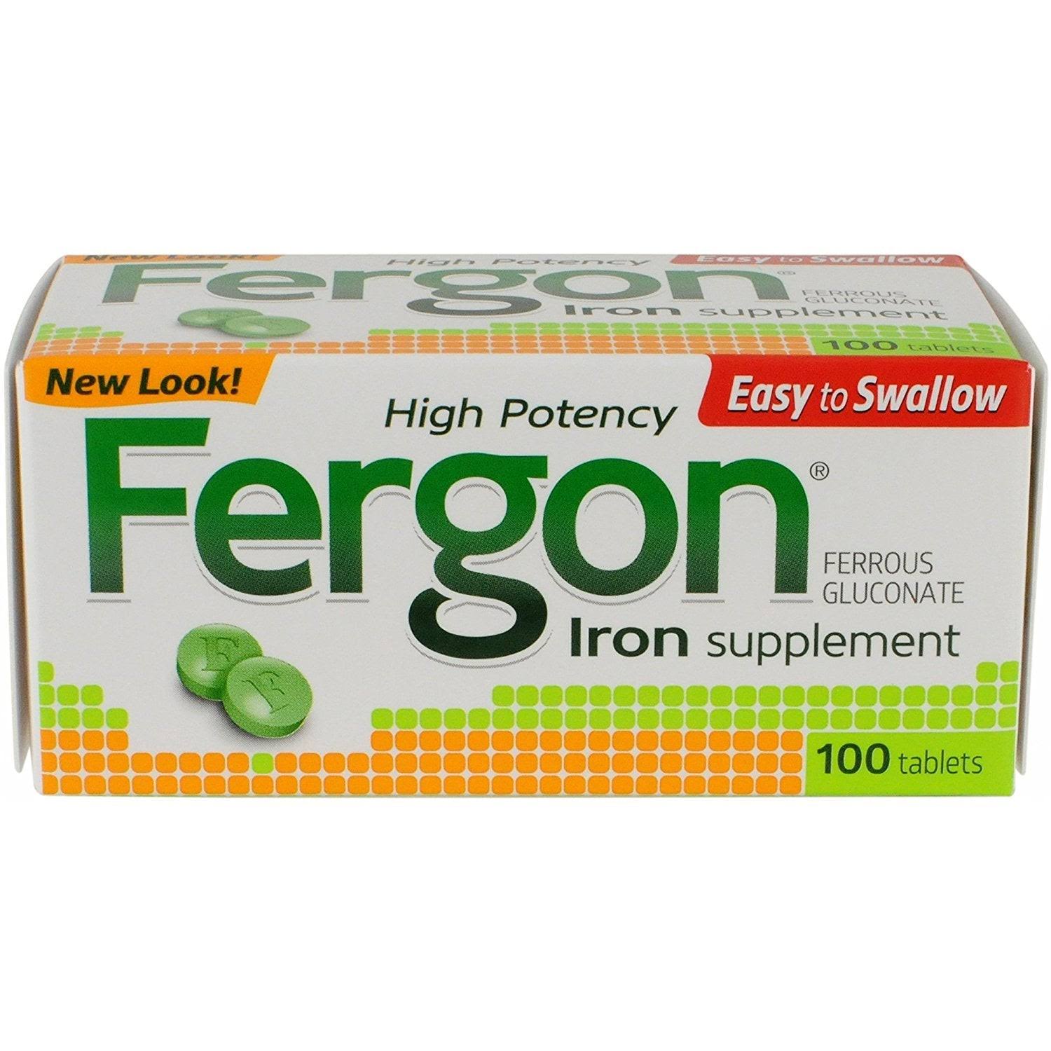Fergon Iron Supplement, High Potency, Tablets - 100 ea