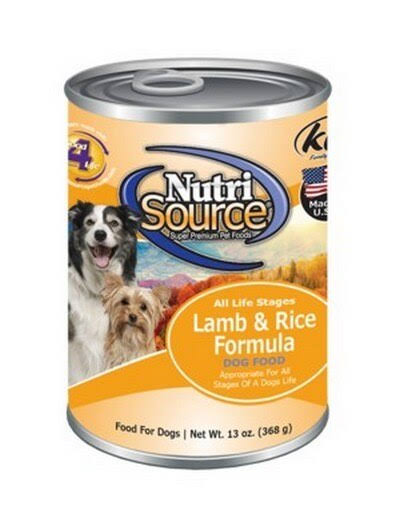Nutrisource Canned Dog Food - Lamb and Rice, 13oz