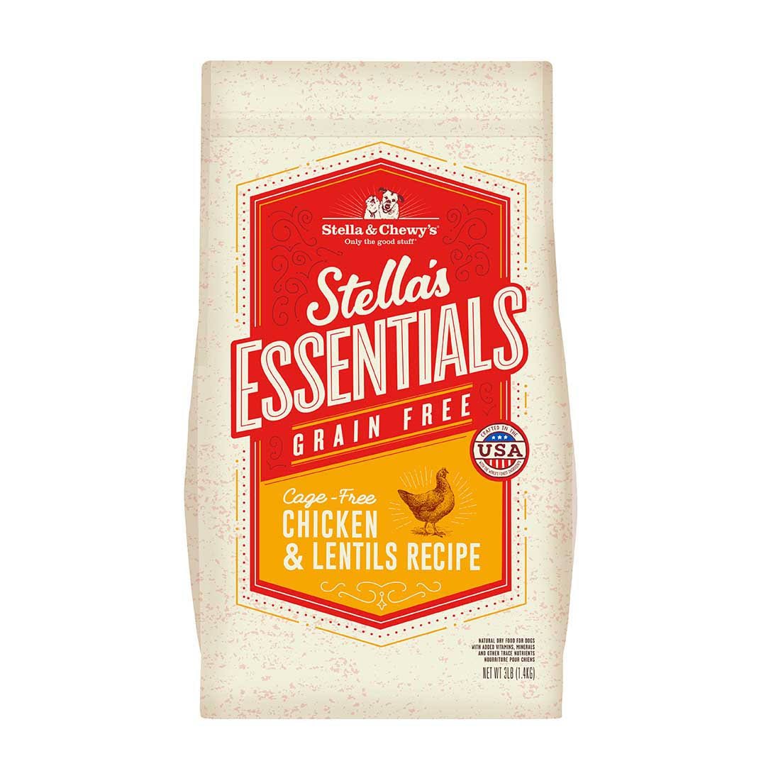Stella & Chewys Essentials Grain-Free Cage-Free Chicken Lentils Dog Food, 25 lb