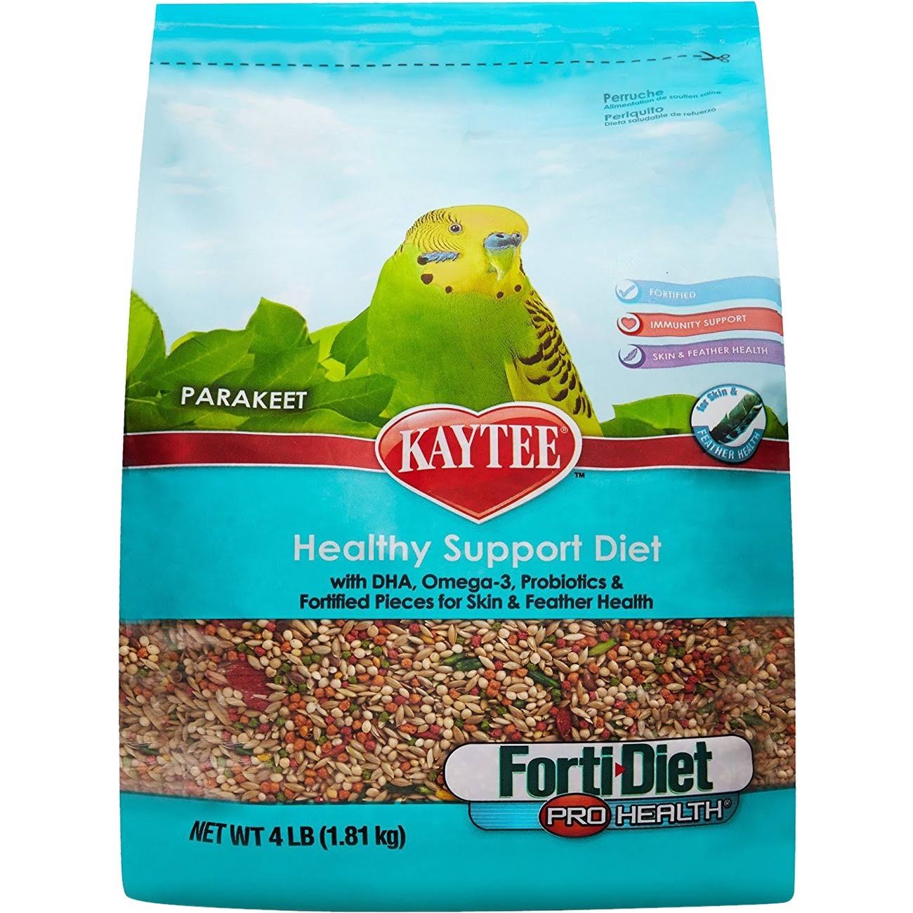Kaytee Forti Diet Pro Health Bird Food - for Parakeets, 4lbs