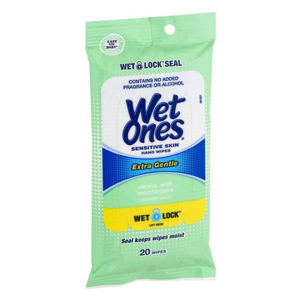 Wet Ones Sensitive Skin Extra Gentle Hand Wipes - 20 Count