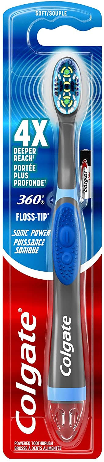 Colgate 360 Total Advanced Floss-Tip Sonic Powered Vibrating Toothbrush - Soft