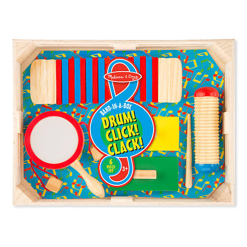 Melissa & Doug Band-in-a-Box Drum! Click! Clack! - 6-Piece Musical