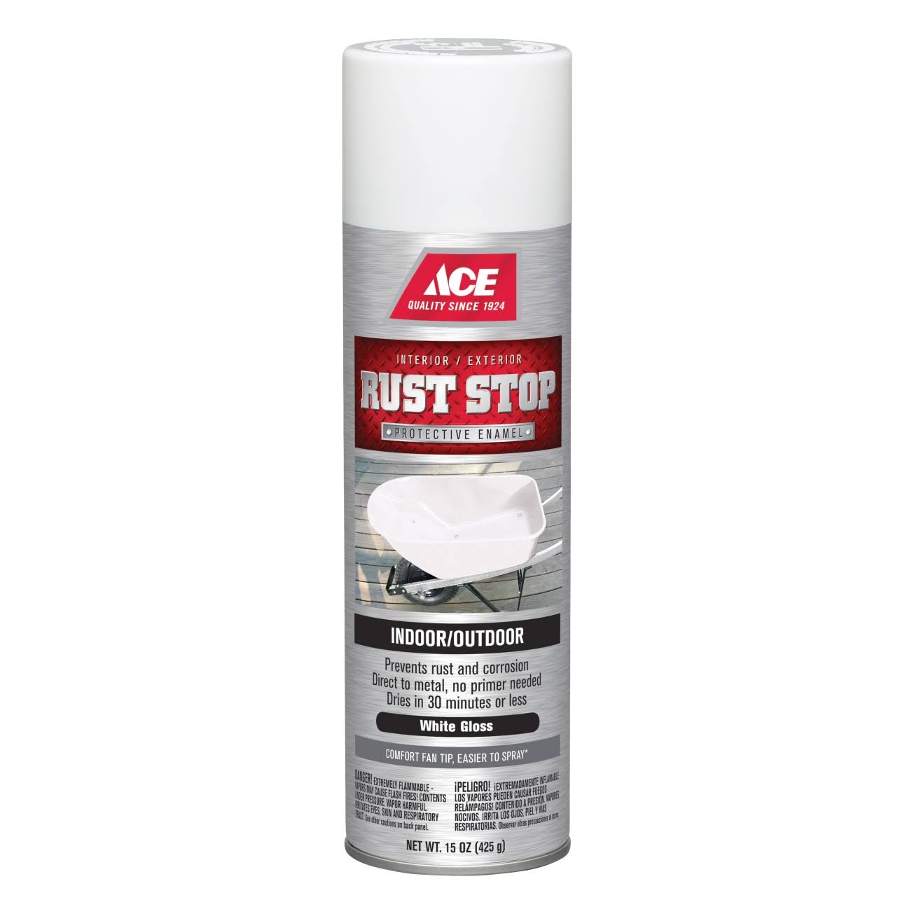 Ace Rust Stop Spray Paint - Gloss White, 15oz