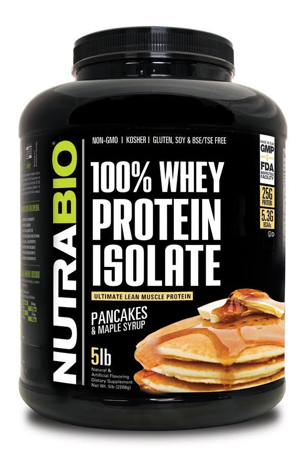 NutraBio 100% Whey Protein Isolate (Pancakes and Maple Syrup, 5 Pounds)