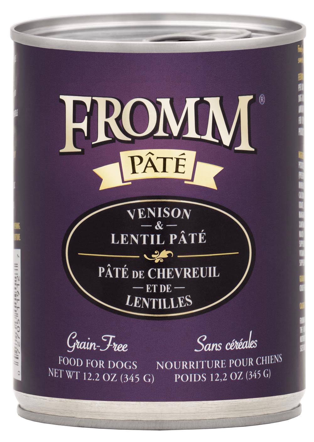 Fromm Grain Free Venison & Lentil Pate Canned Dog Food - 12.2 oz, Case of 12