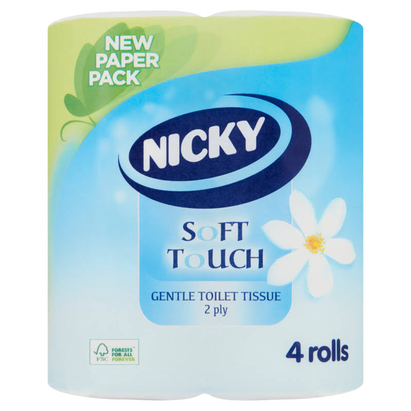 Nicky Soft Touch Toilet Tissue 4 Pack, 4S