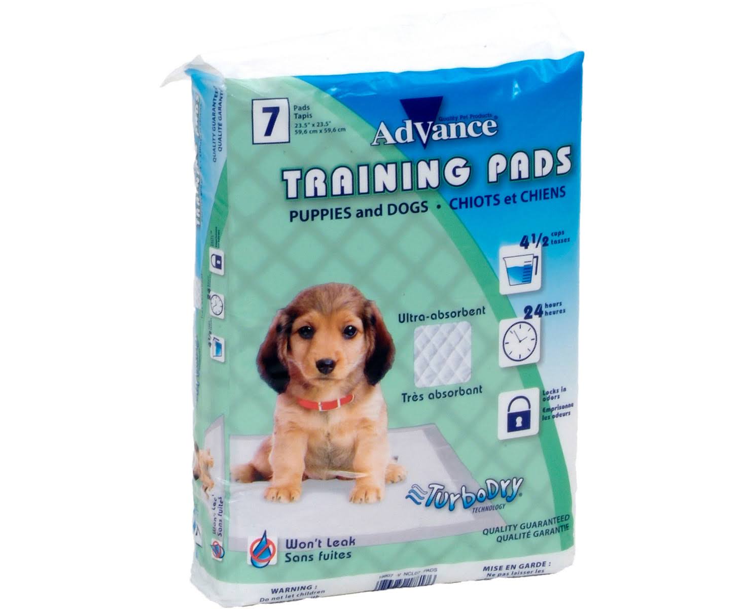 Advance Dog Training Pads with Turbo Dry Technology 7/Pkg- - AfterPay & zipPay Available