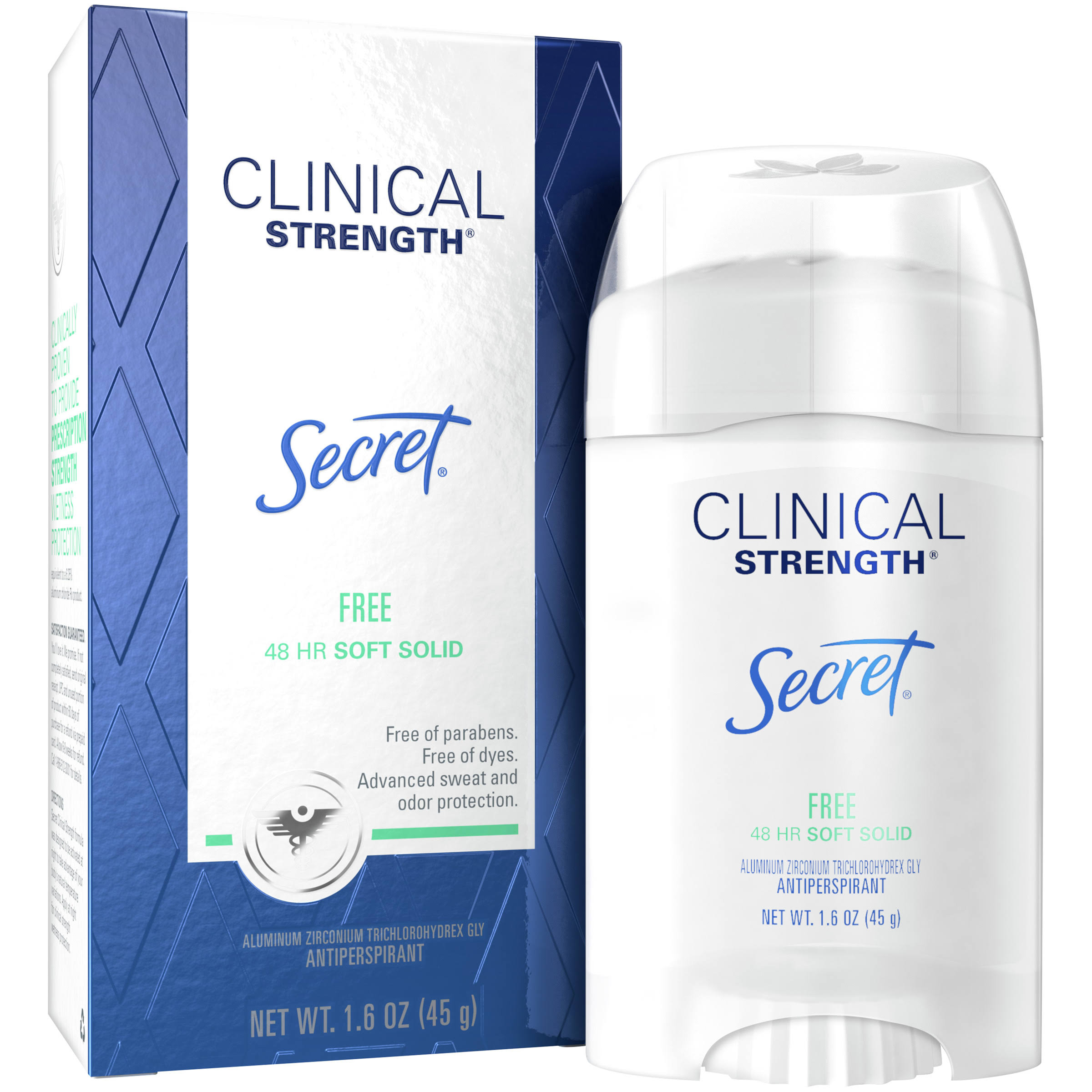 Secret Clinical Strength Smooth Solid Antiperspirant & Deodorant - Sensitive Hypoallergenic Unscented, 1.6oz