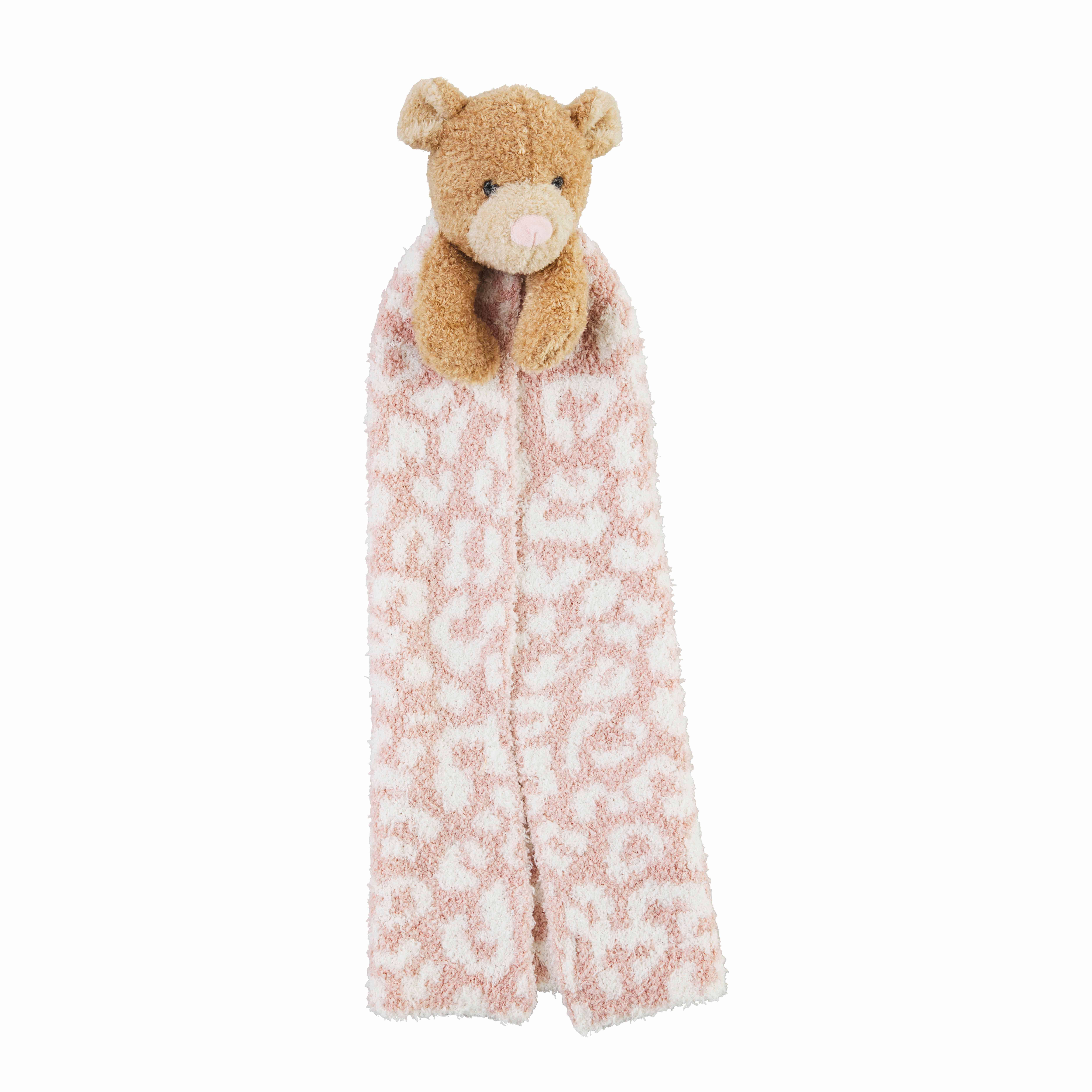 Mud Pie Kids Girl's Pink Leopard Lovey Blanket | Polyester/Nylon