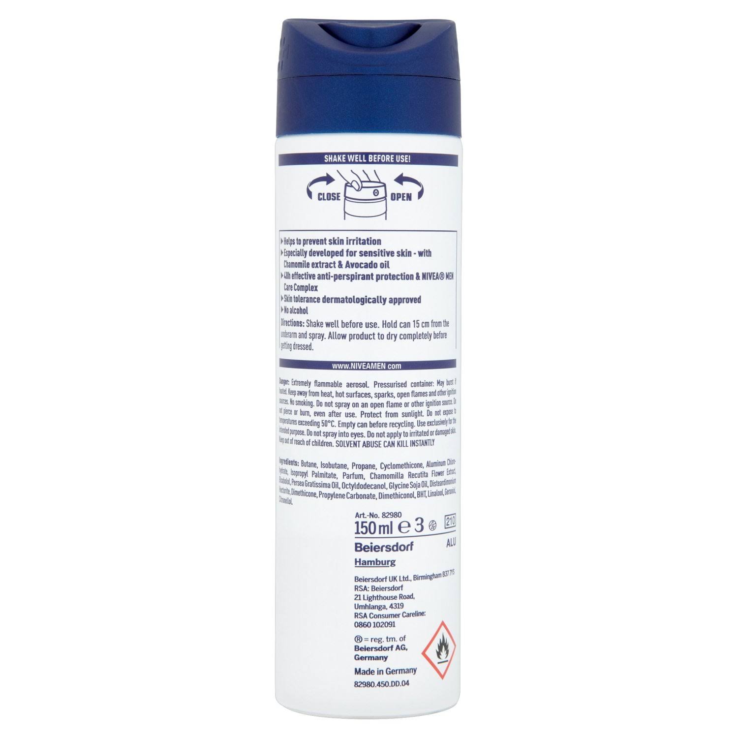 Nivea Men's Sensitive Protect Spray - 150ml