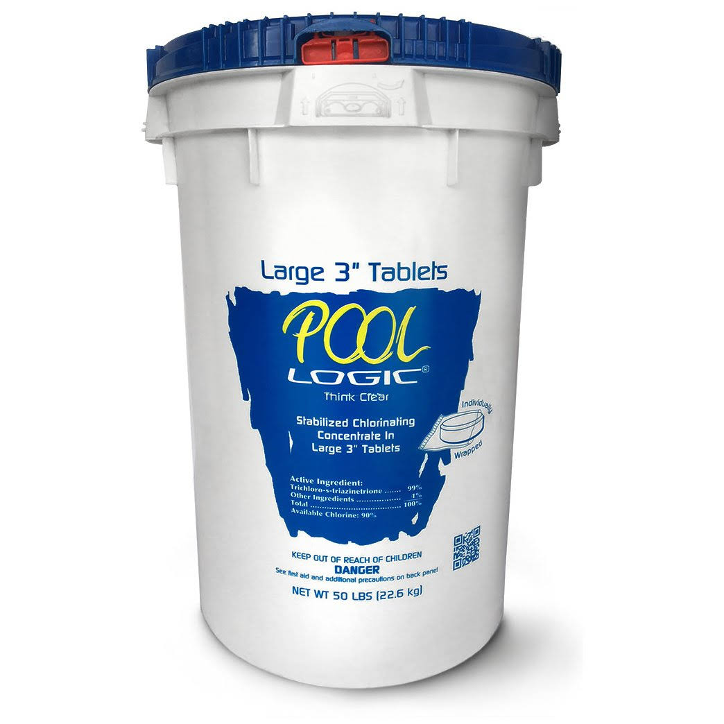 Pool Logic C002381-PL50 50 lbs 3 in. Large Tablets Pool Chemical Sanitizers