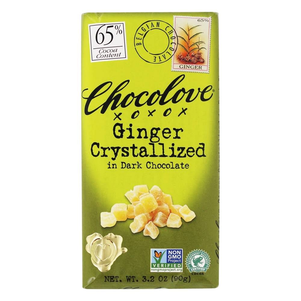 Chocolove Dark Chocolate Bar Crystallized Ginger 3.2 oz.