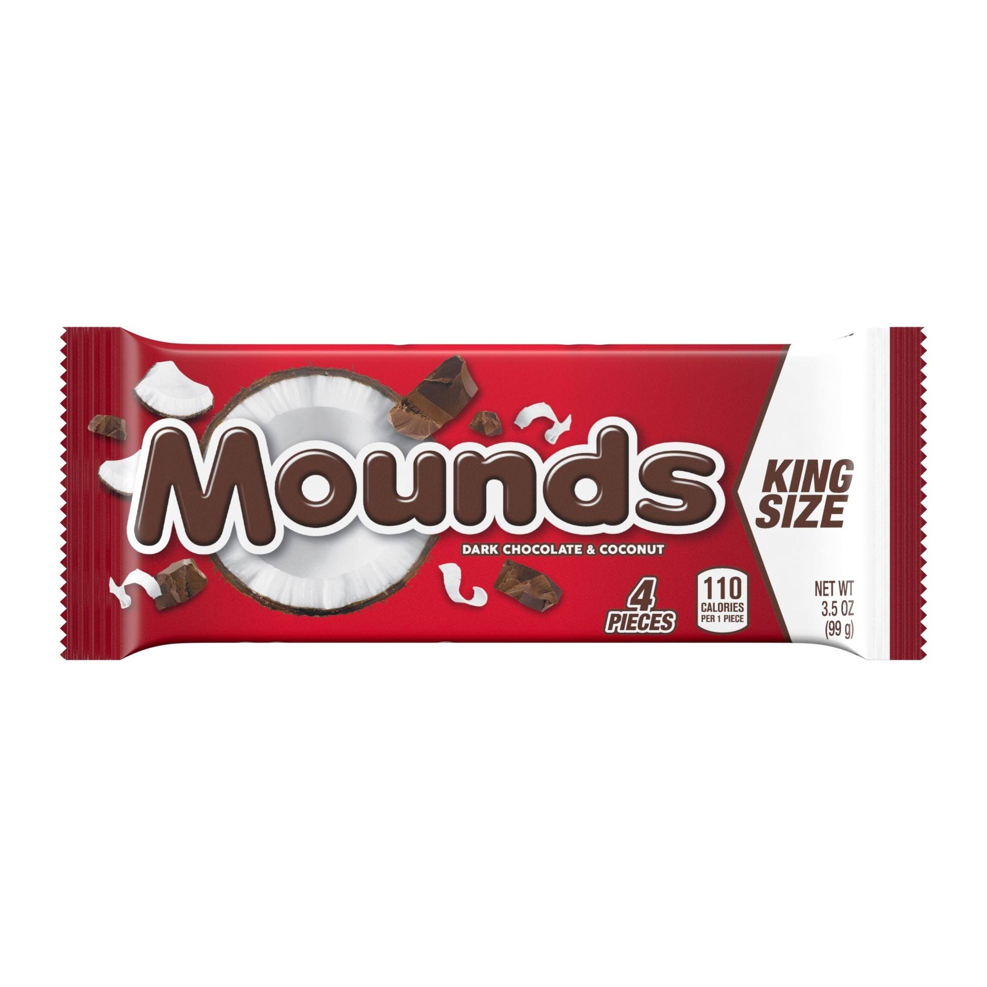 Mounds Dark Chocolate and Coconut King Size Pack, Gluten Free, 3.5 oz