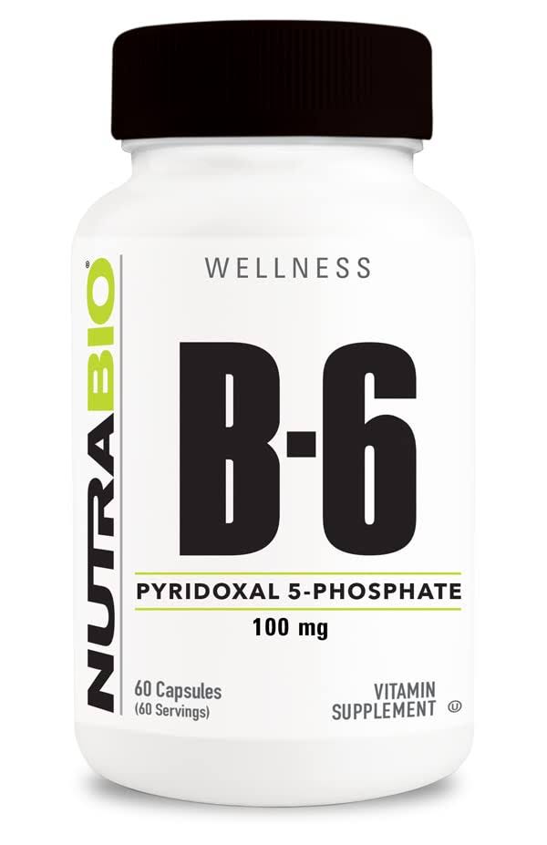 NutraBio Vitamin B6 100 mg - 60 Vegetable Capsules