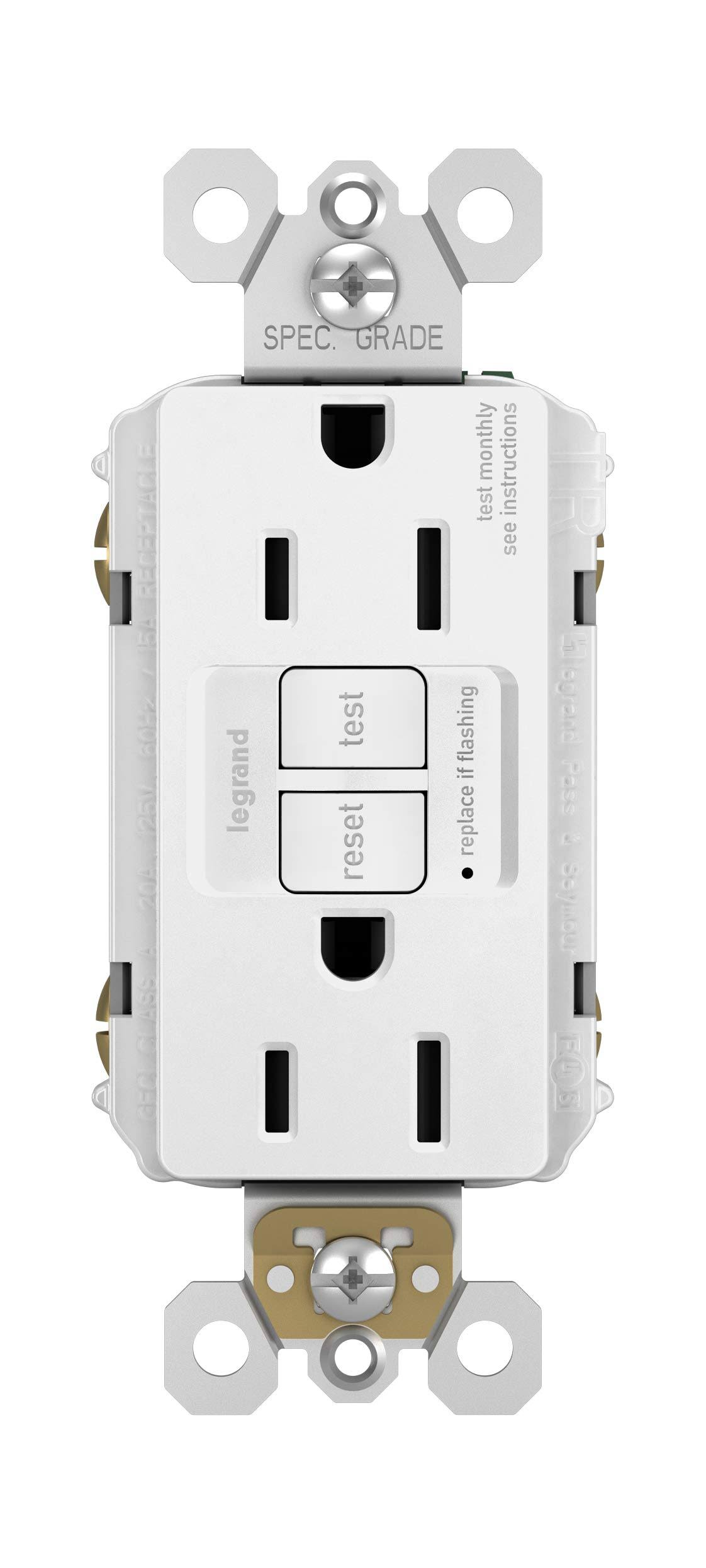 Legrand Electrical Outlet 1597TRWCCD12 15-Amp 125-Volt White Indoor GFCI Decorator Wall Tamper Resistant Outlet - Lowe's