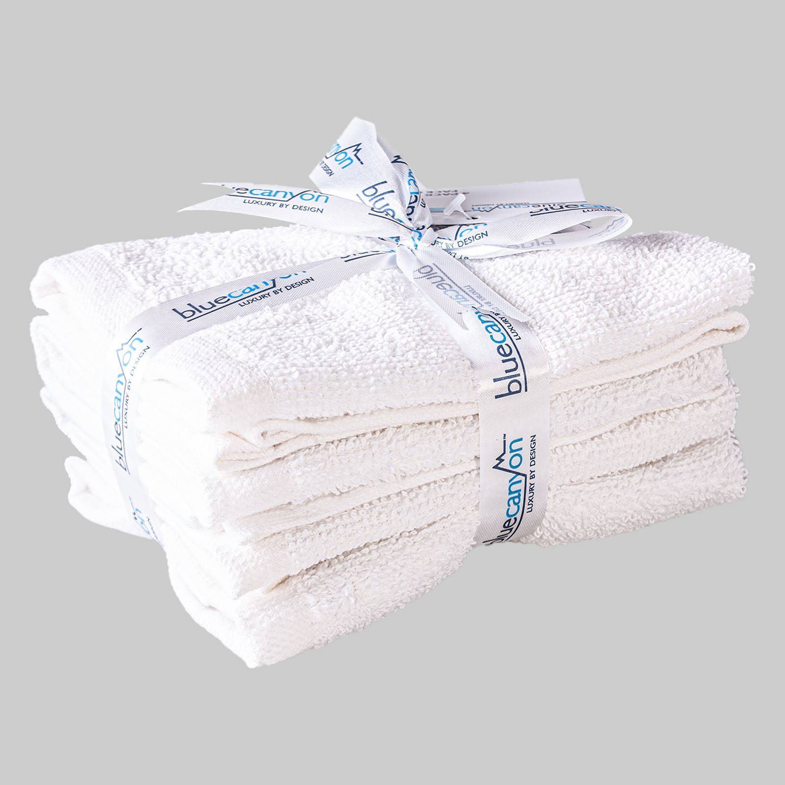Blue Canyon Face Cloths, White - 4 Pack