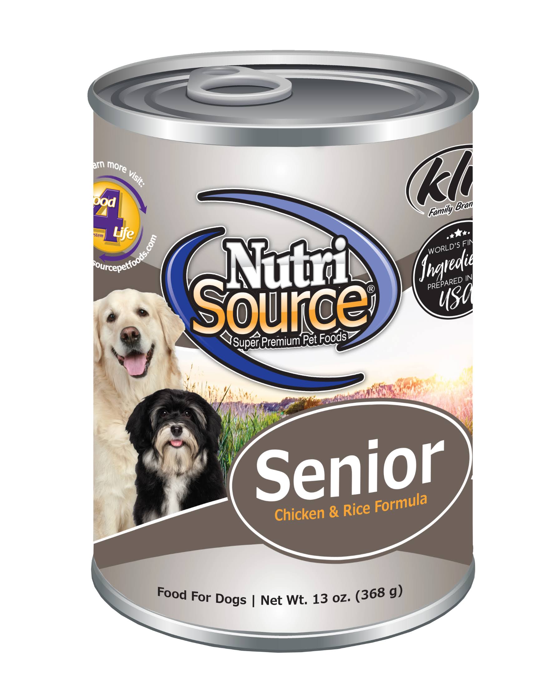 NutriSource Senior Recipe Chicken & Rice Canned Dog Food, 13-oz