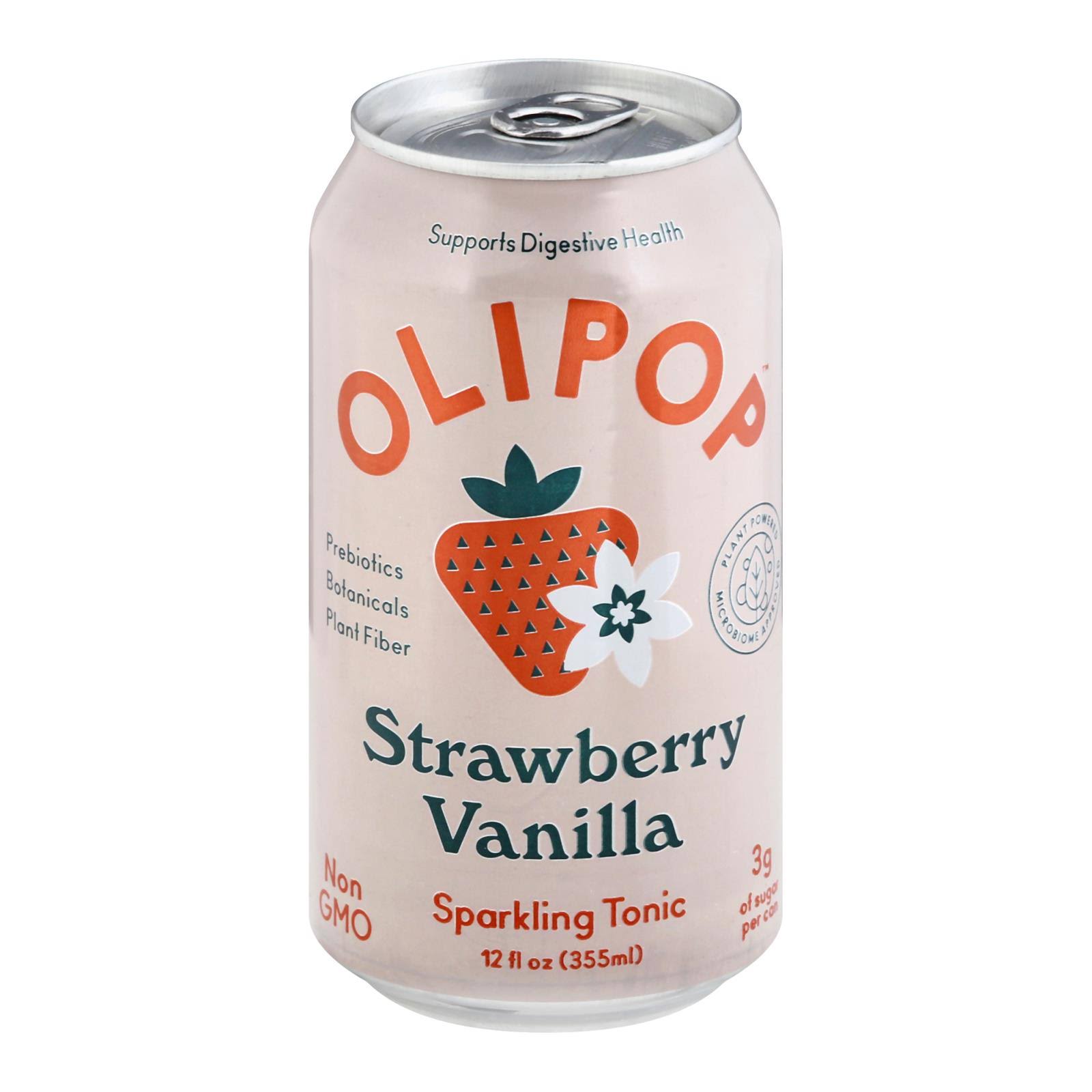 Olipop: Strawberry Vanilla Soda, 12 Oz