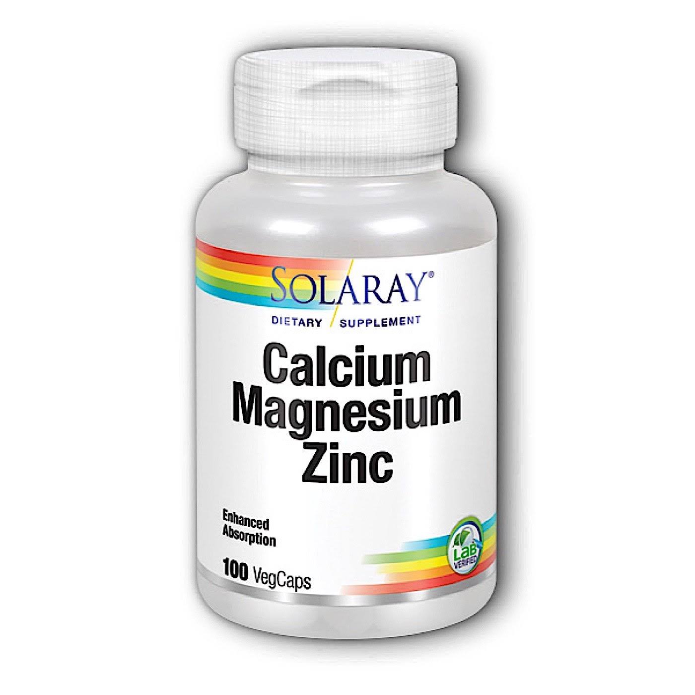 Solaray Calcium Magnesium Zinc - 100 Vegetarian Capsule
