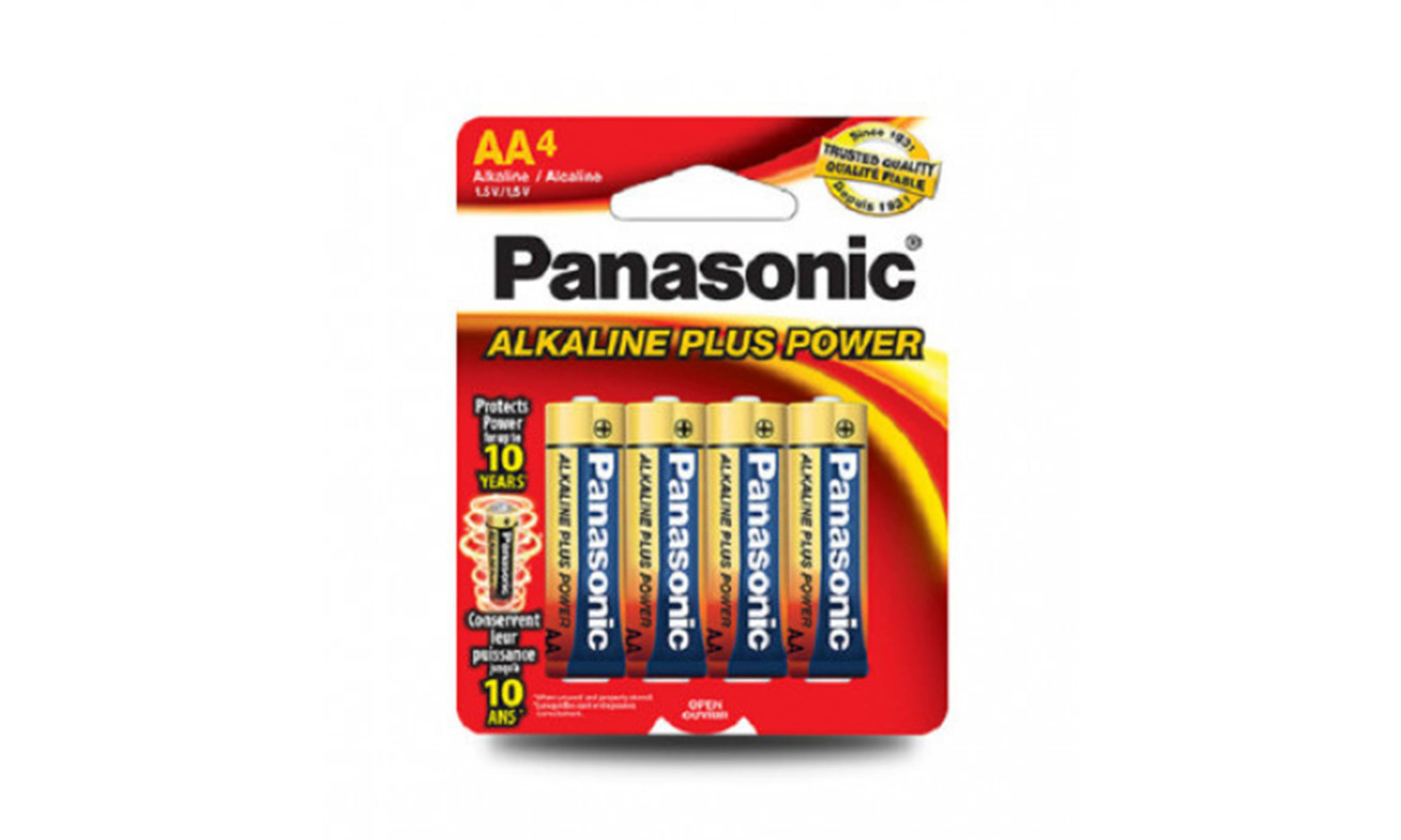 Panasonic Alkaline Plus Batteries - AA, 4 Pack