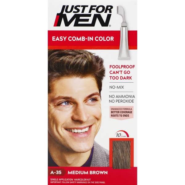 Just for Men A-35 Medium Brown Autostop Comb-In 12 Ounce