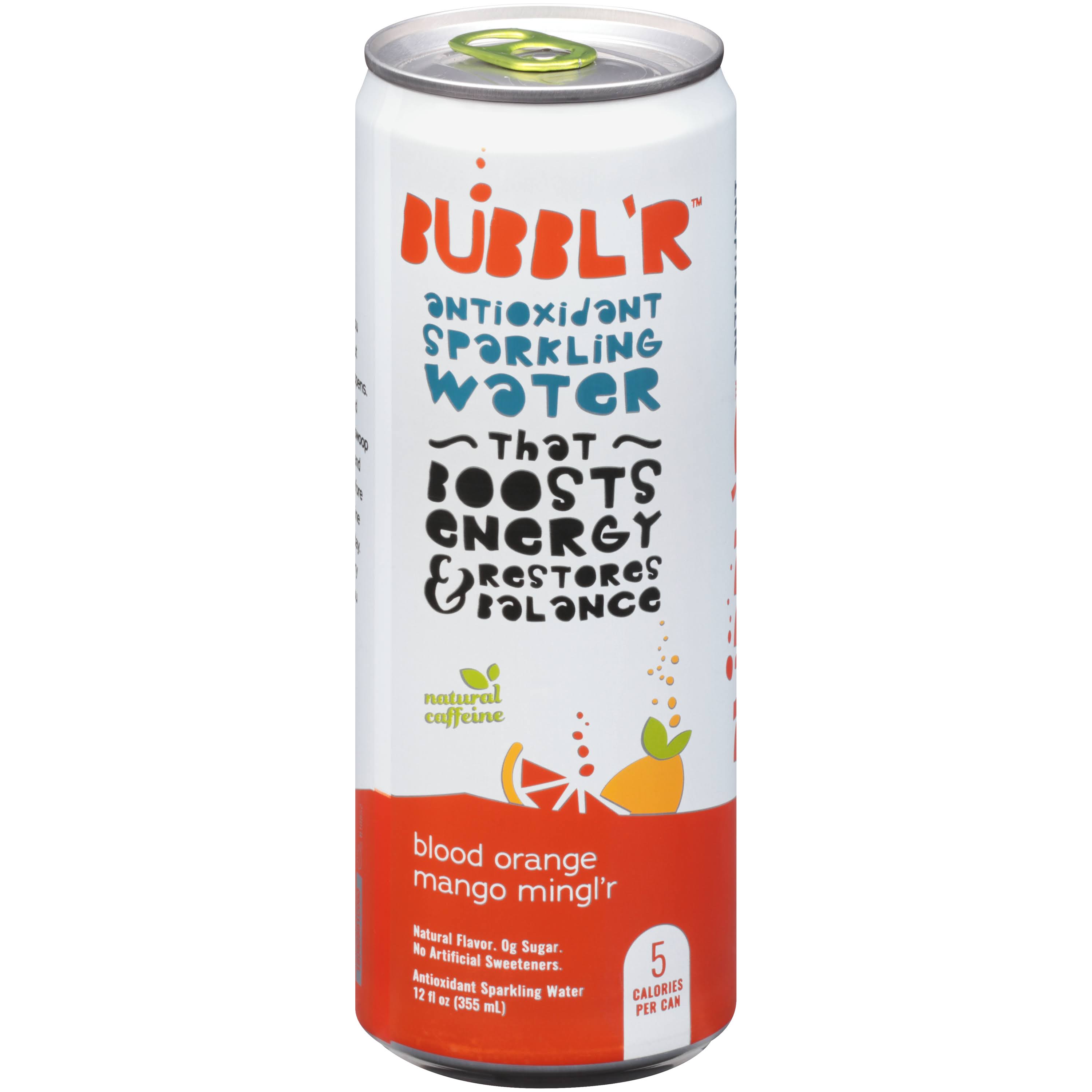Bubblr Sparkling Water, Antioxidant, Blood Orange Mango Mingl'r - 12 fl oz