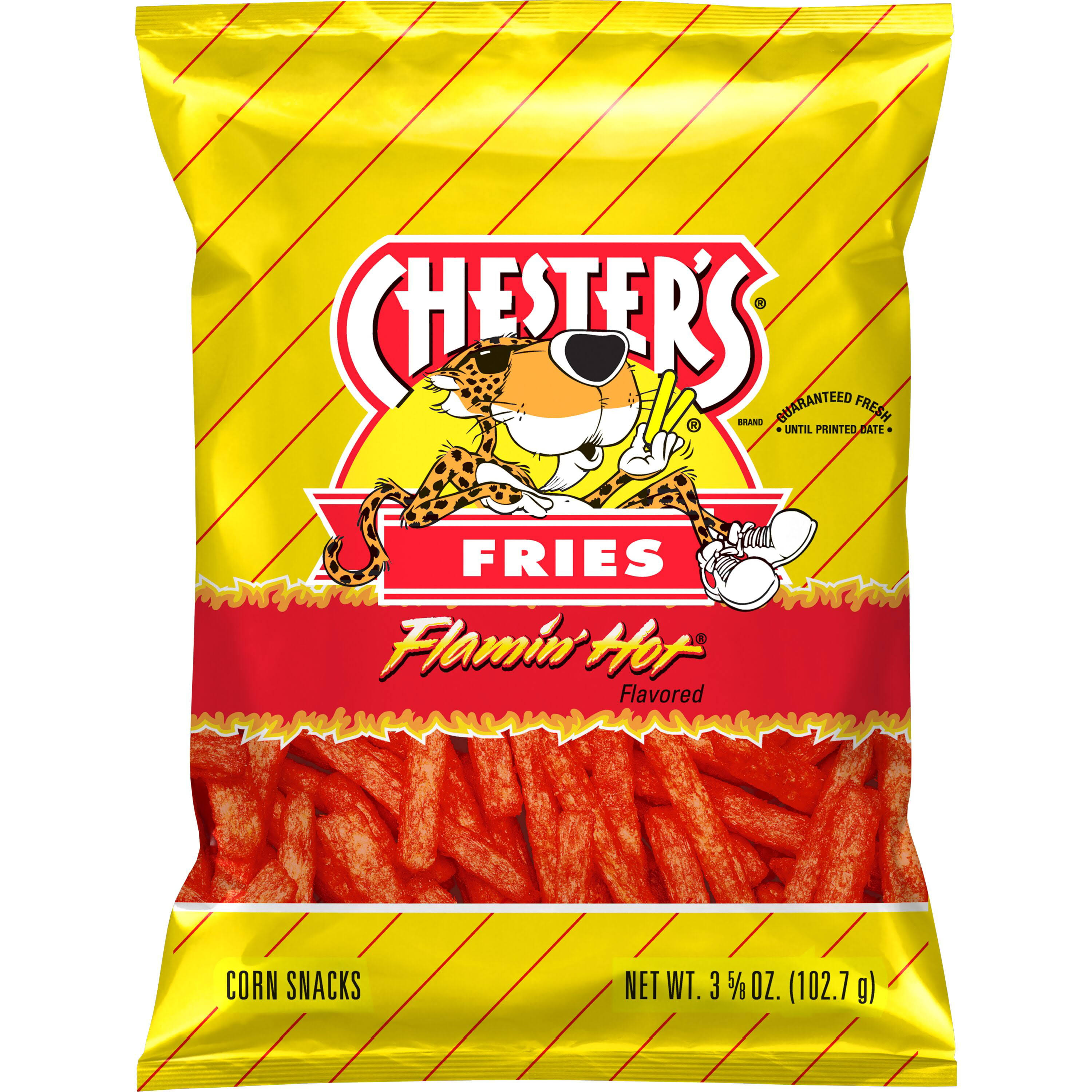 Frito Lay Corn Snacks, Flamin' Hot Flavored, Fries - 3.625 oz