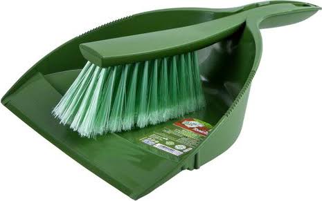 All for You Italian Tonkita by Arix Small Dustpan and Large Size Brush Set, Green