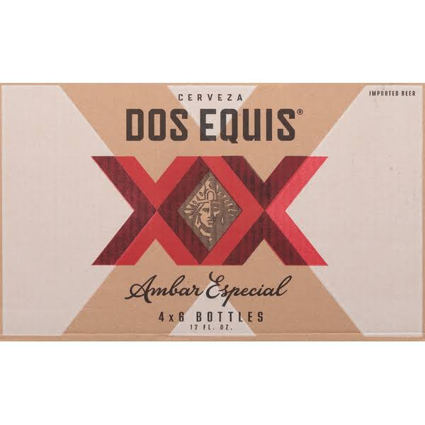 Dos Equis Beer, Ambar Especial, XX - 4 - 6 bottle packs