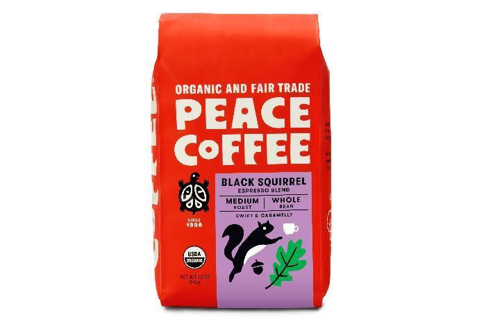 Peace Coffee Organic Black Squirrel Espresso Blend - 12 Ounces - Whole Foods Co-op - Hillside - Delivered by Mercato