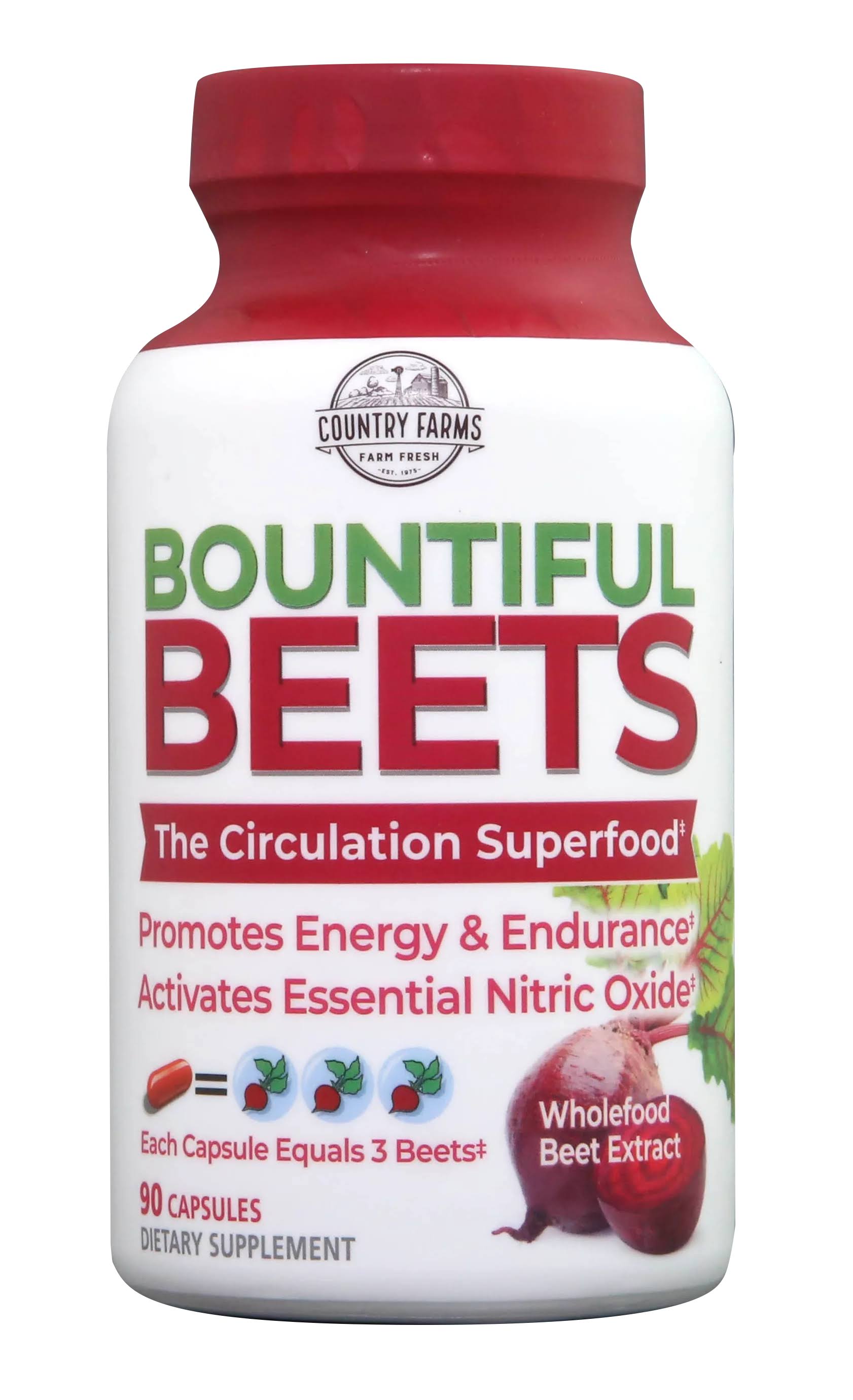 Country Farms Bountiful Beets Capsules, One Color, 90 Count