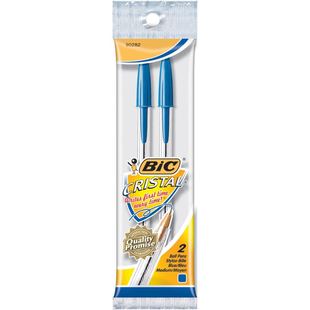 Bic Cristal Stic Ball Pens Medium Point 2/Pkg-Blue