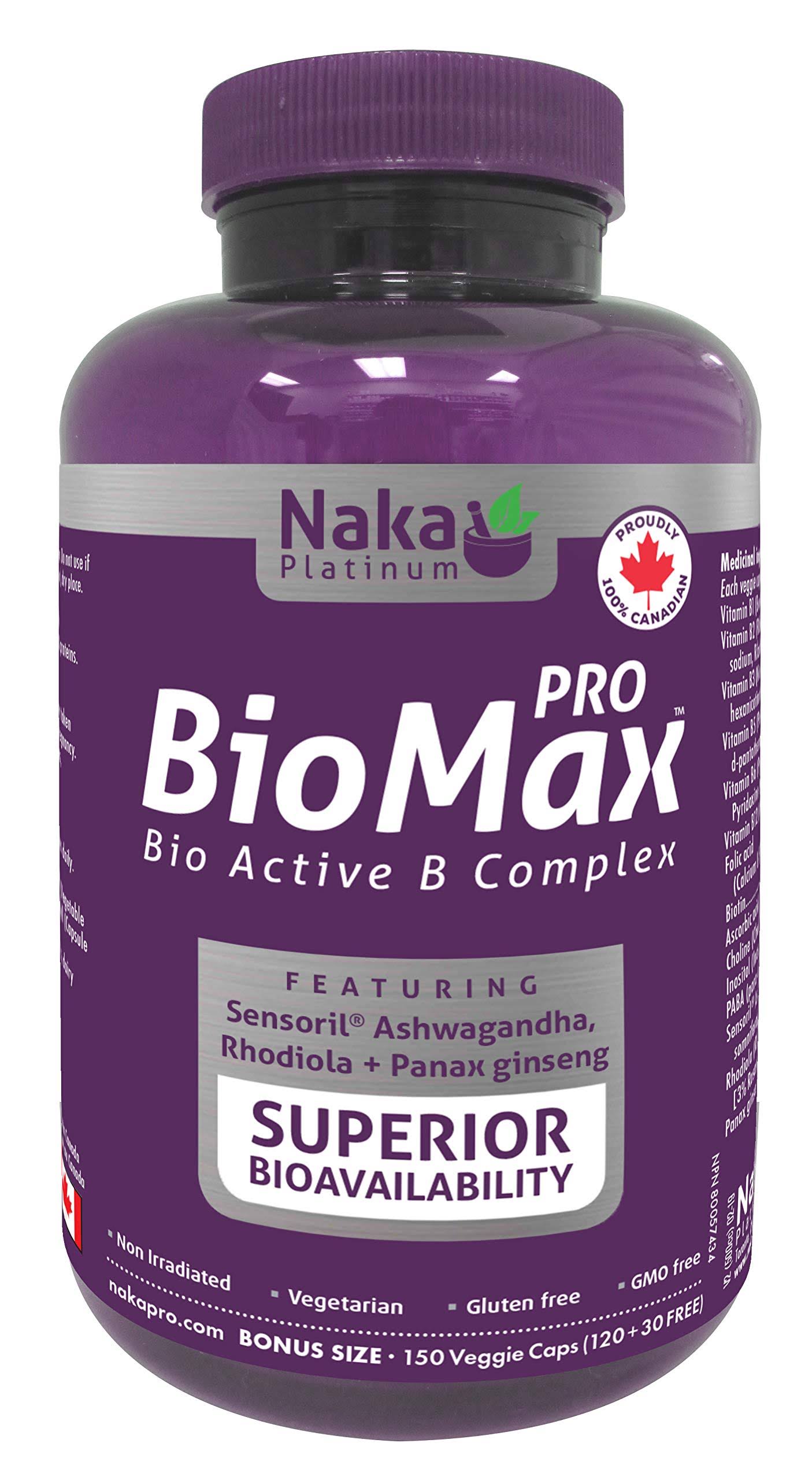 Naka Platinum Pro Biomax Bio Active B Complex 150 Veggie Caps
