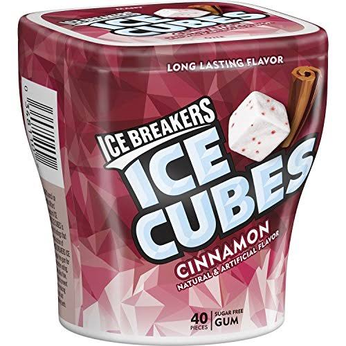 Ice Breakers Ice Cubes Sugar Free Gum - Cinnamon, 40ct, 3.24oz