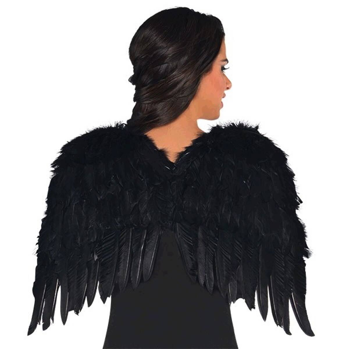 Black Feather Wings 60cm Dark Angel Costume | Party Decorations & Supplies