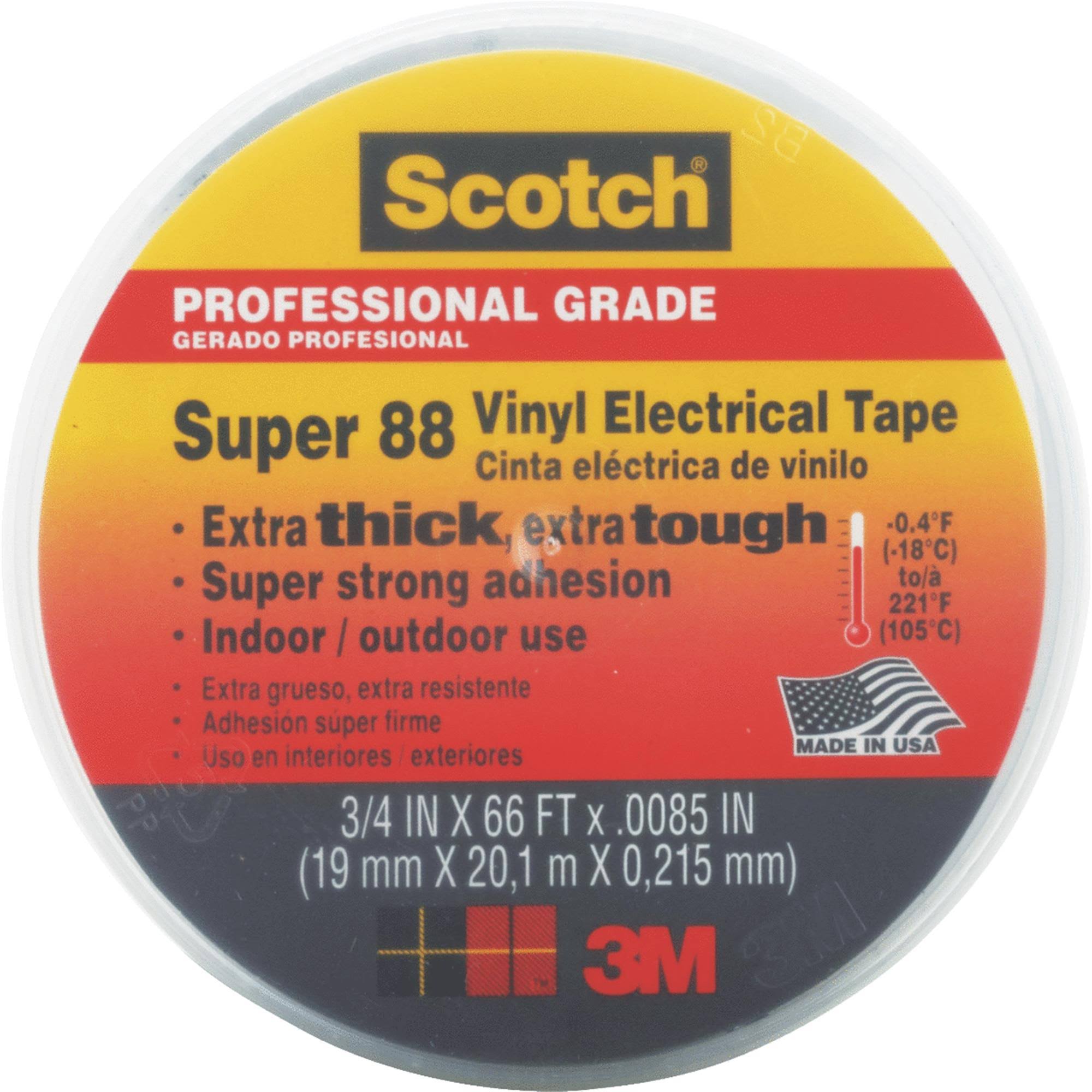 3M Scotch Super 88 Vinyl Electrical Tape - 3/4" x 66' x 0.008"
