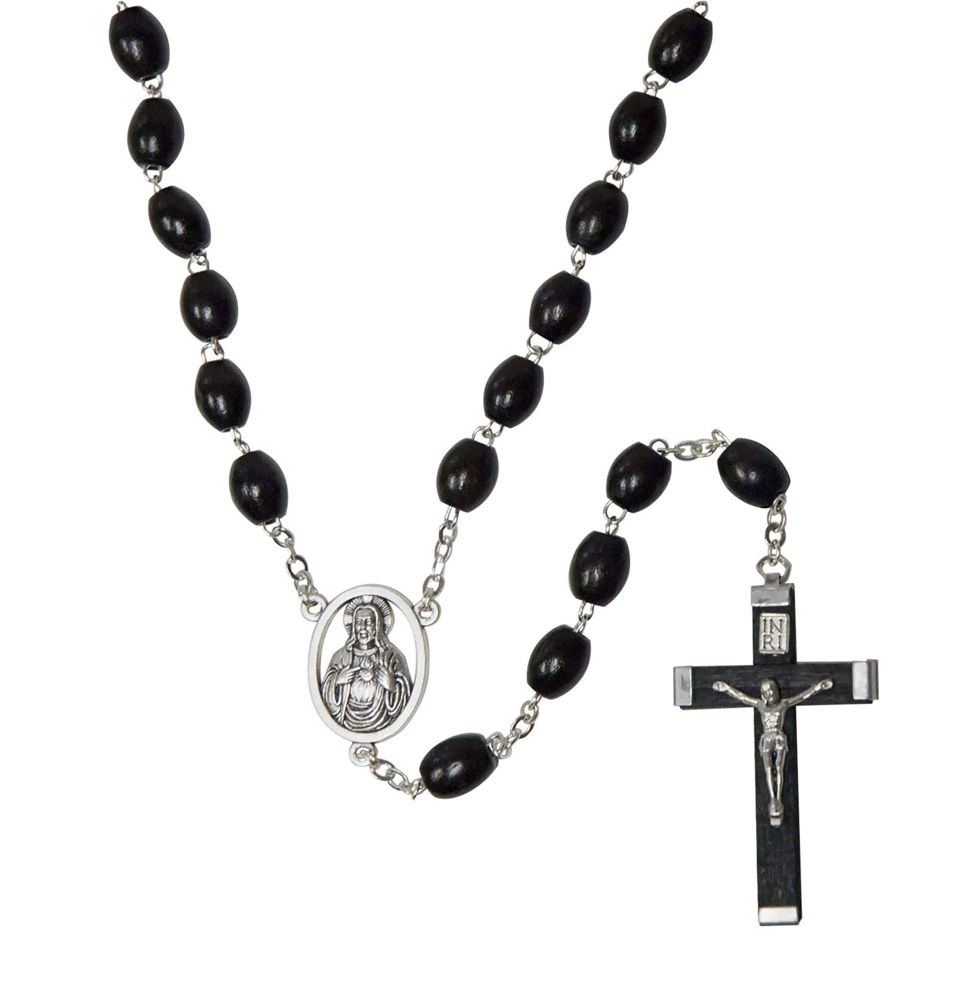 EWTN - Black Wood Rosary-Sacred Heart of Jesus