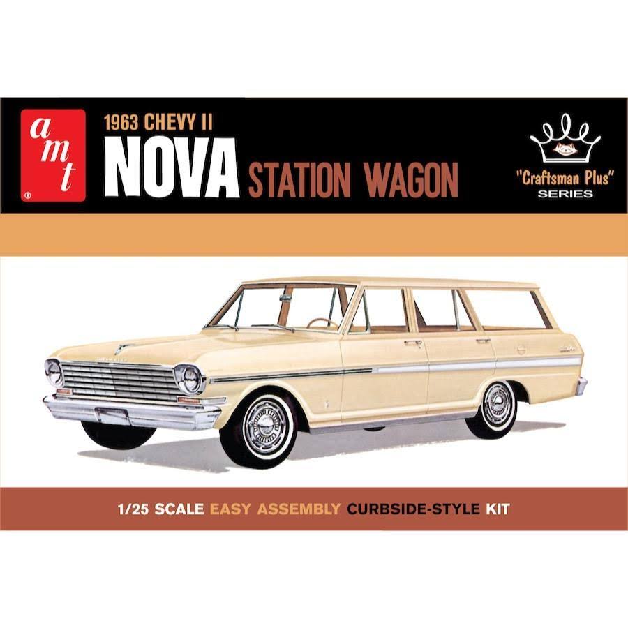 AMT 1202 1/25 1963 Chevy II Nova Station Wagon Craftsman Plus Series Plastic Model Kit